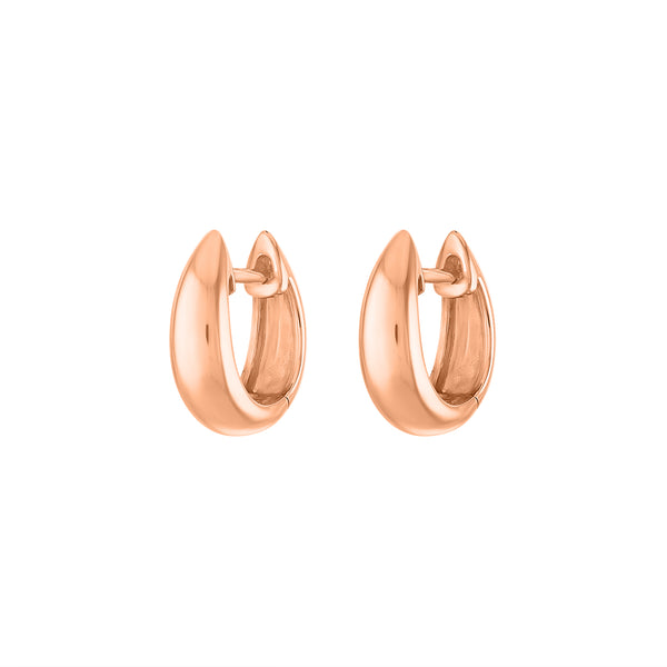 14KT GOLD DOME HOOP EARRING