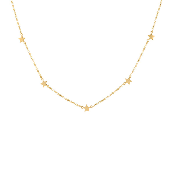 14k Yellow Gold plain star necklace