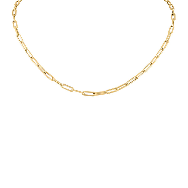 14KT GOLD XSMALL RECTANGLE LINK NECKLACE
