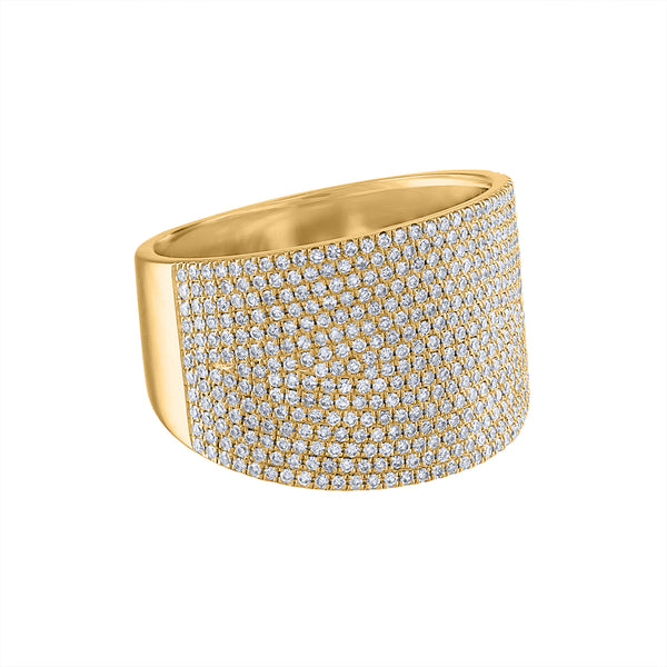 14KT GOLD DIAMOND PAVE WIDE RING