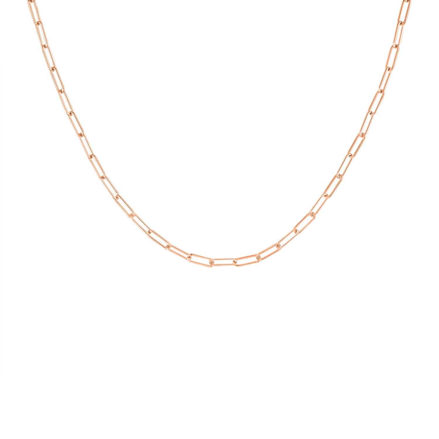 14KT GOLD XXSMALL RECTANGLE LINK NECKLACE