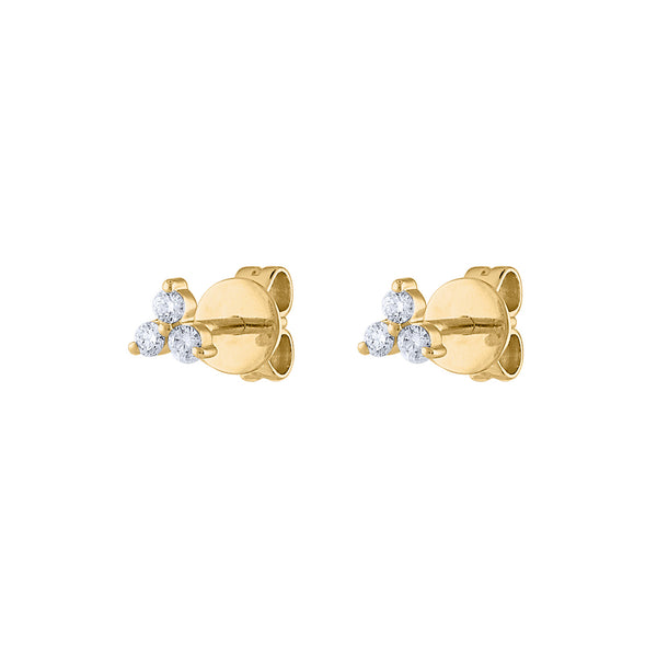 14KT GOLD THREE DIAMOND SMALL EARRING