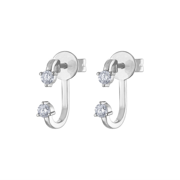 14KT GOLD DIAMOND ABOVE BELOW EARRING