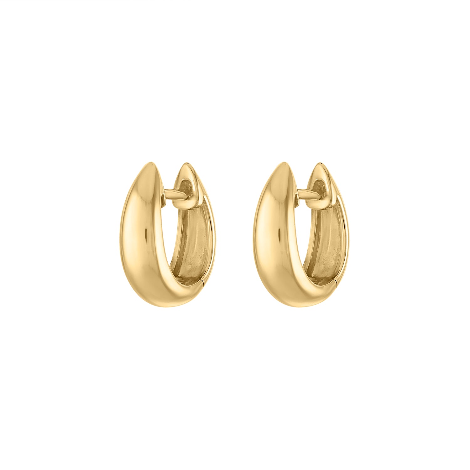 14KT GOLD DOME HOOP EARRING