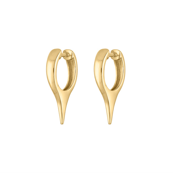 14KT GOLD POINT HUGGIE EARRING