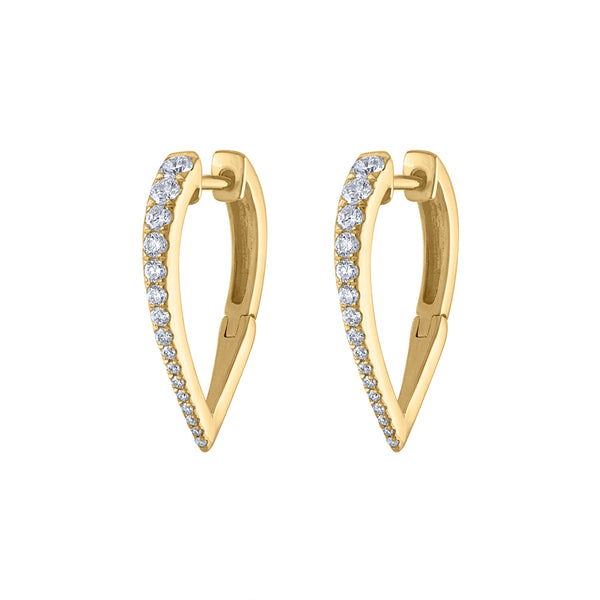 14KT GOLD DIAMOND PEAR HUGGIE EARRING