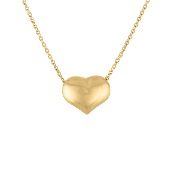 14KT GOLD PUFF HEART NECKLACE