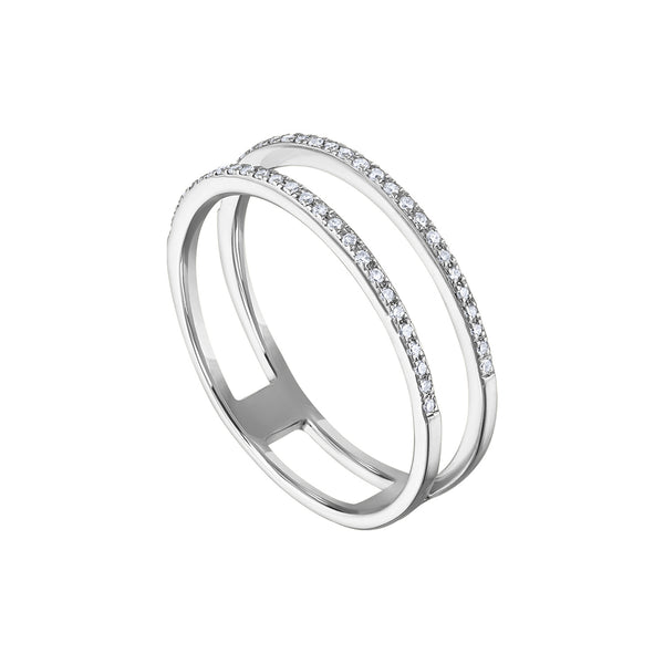14KT GOLD DIAMOND TWO LINE RING – Jewels by Joanne