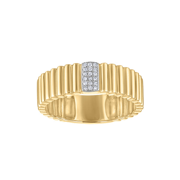 14KT GOLD DIAMOND RIDGE RING