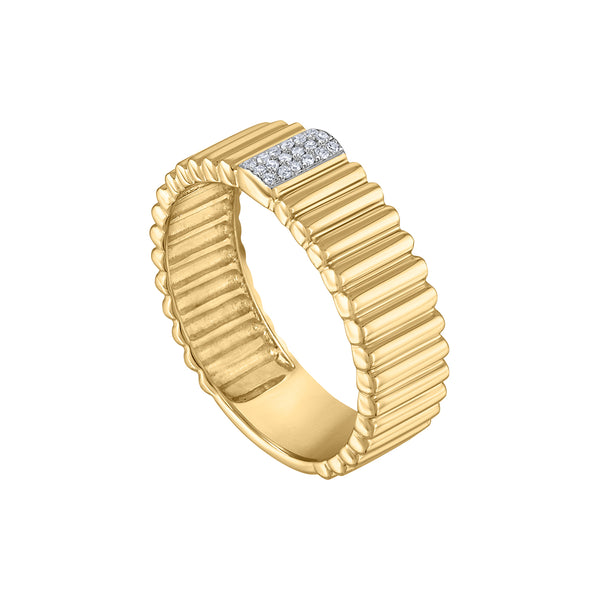 14KT GOLD DIAMOND RIDGE RING