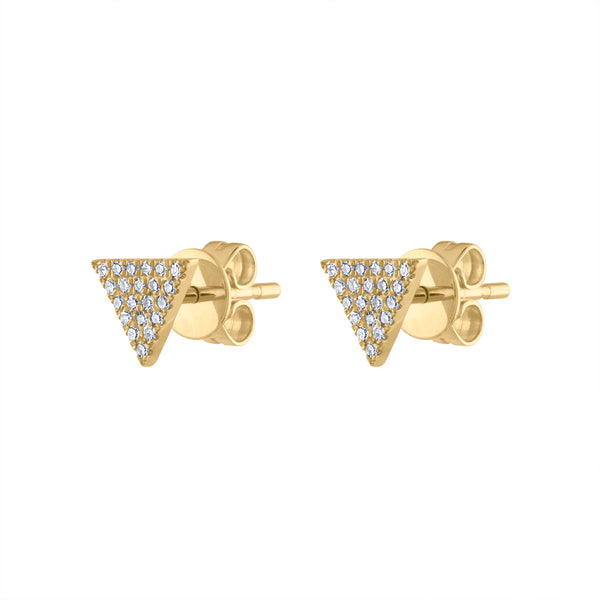 14KT GOLD PAVE DIAMOND TRIANGLE EARRING