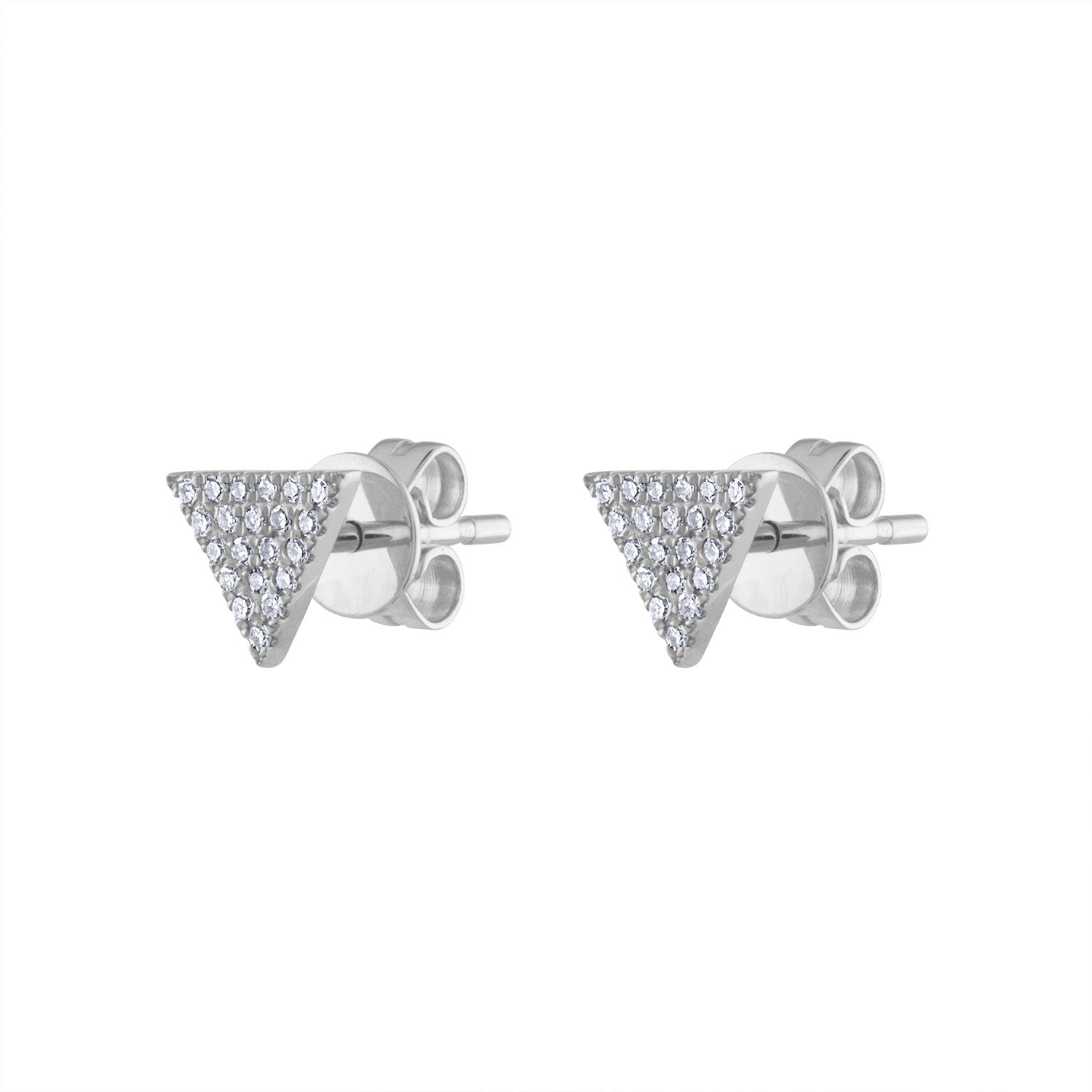14KT GOLD DIAMOND PAVE TRIANGLE EARRING