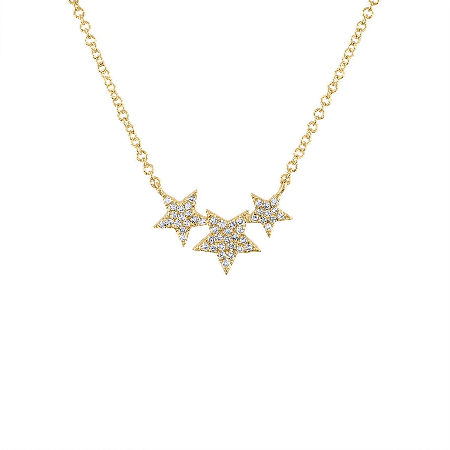 14KT GOLD DIAMOND THREE STAR NECKLACE – Jewels by Joanne