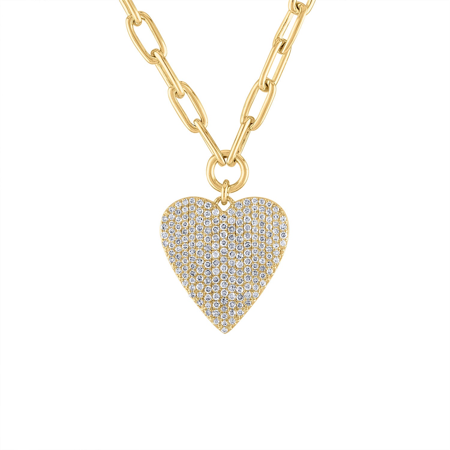 Precious Gold & Diamond Heart Pendant Necklace in 14k Yellow or White Gold  – John Atencio