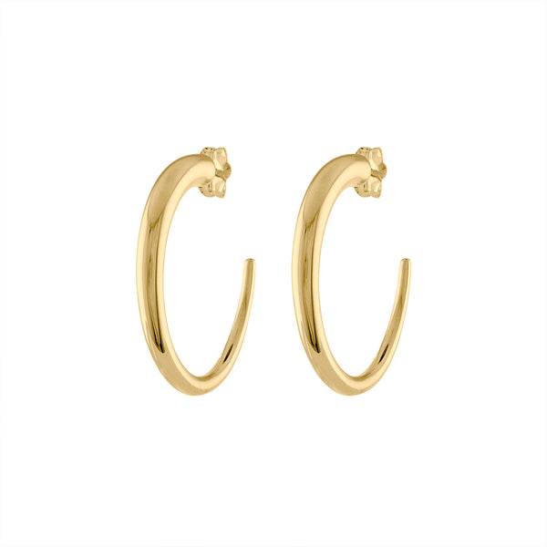 14KT GOLD SMALL TAPERED HOOP POST EARRING