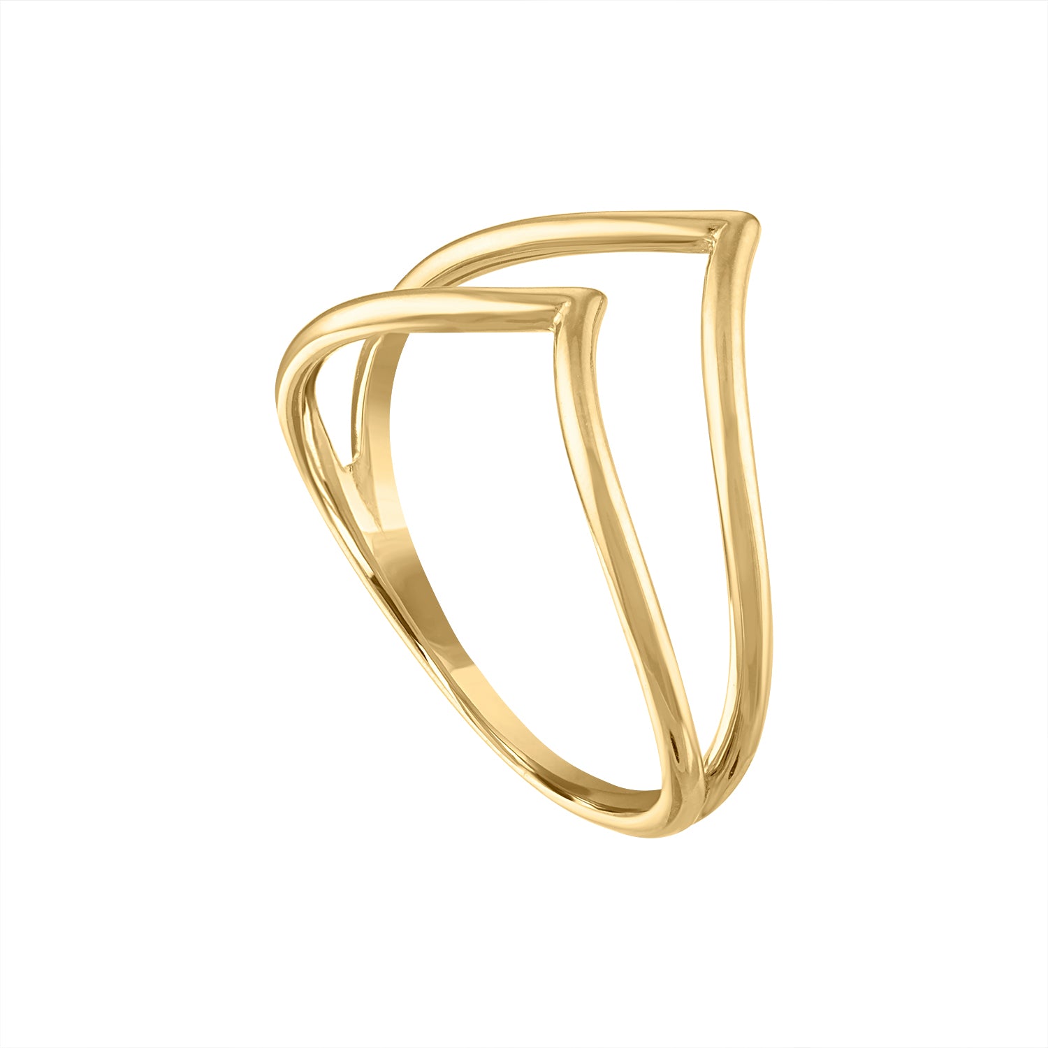 14KT GOLD DOUBLE CHEVRON RING