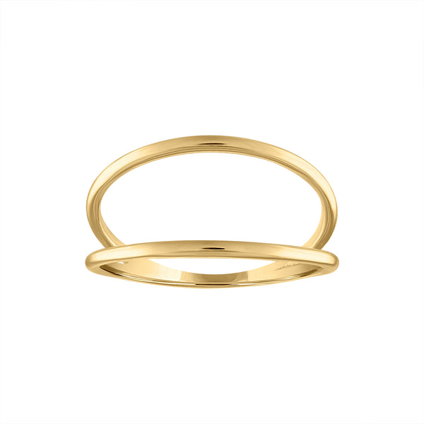 14KT GOLD DOUBLE ROW RING