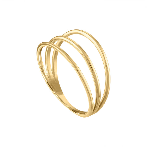 14KT GOLD TRIPLE ROW RING