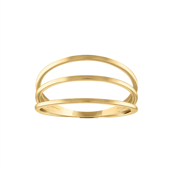 14KT GOLD TRIPLE ROW RING