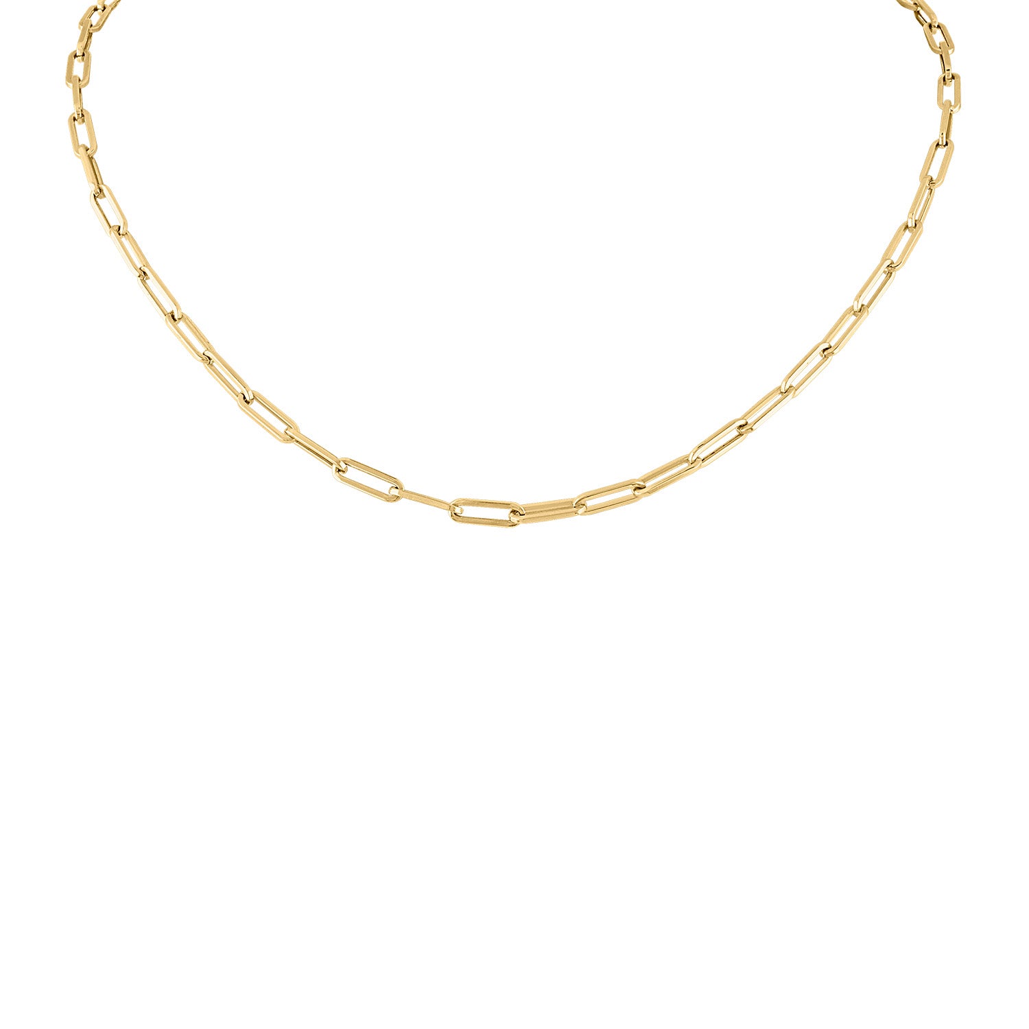 14KT GOLD XSMALL RECTANGLE LINK NECKLACE