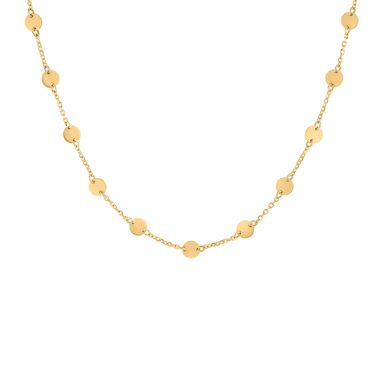 14KT GOLD MINI DISK CHAIN NECKLACE