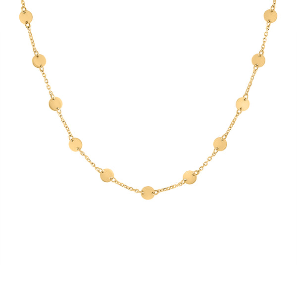 14KT GOLD MINI DISK CHAIN NECKLACE