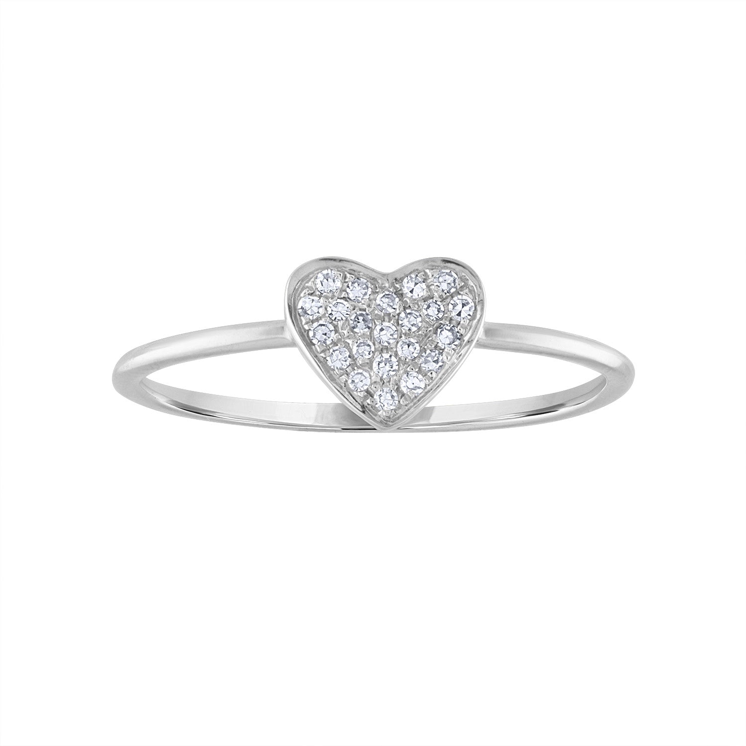 14KT GOLD DIAMOND PAVE HEART RING